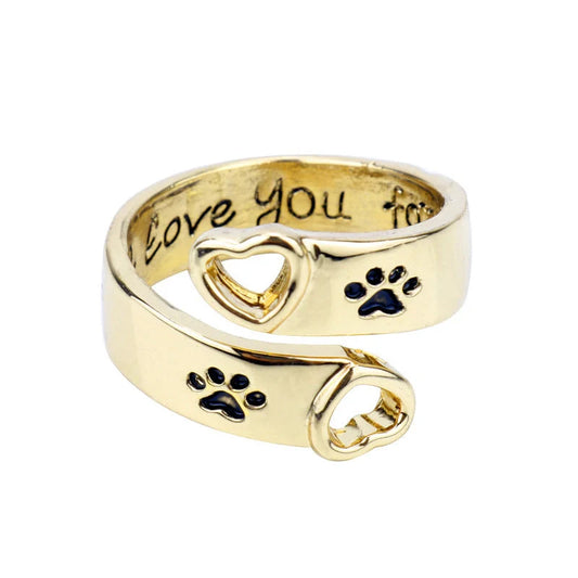 Adjustable gold claw ring with a stylish design inspired by dog paws, perfect for pet lovers in the UK