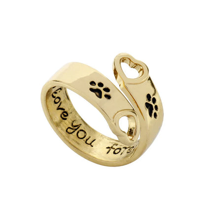 Adjustable gold claw ring with a stylish design inspired by dog paws, perfect for pet lovers in the UK