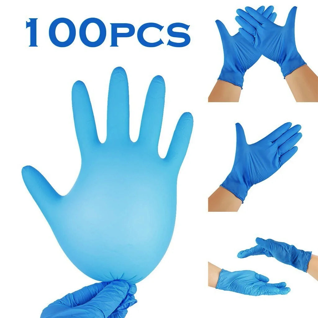 Disposable Nitrile Modified Synthetic PVC Protective Gloves in blue