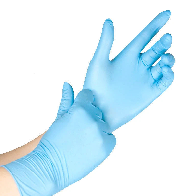 Disposable Nitrile Modified Synthetic PVC Protective Gloves in blue