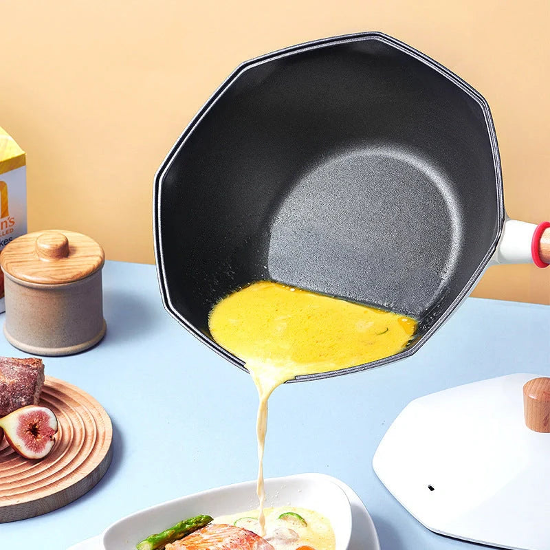 Maifan Stone non-stick wok with double pour spouts and long handle