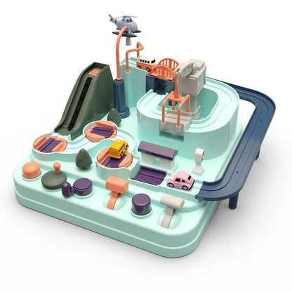 Macaron school bus version static plastic toy with English packaging