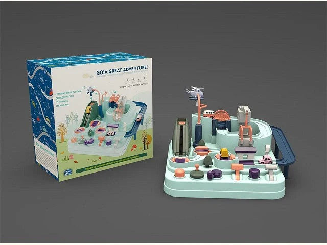 Macaron school bus version static plastic toy with English packaging
