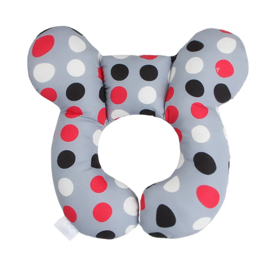 U-shaped baby head support pillow in pure cotton for car safety seats