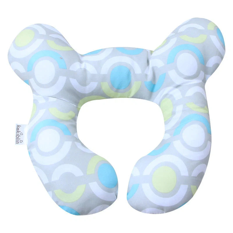 U-shaped baby head support pillow in pure cotton for car safety seats
