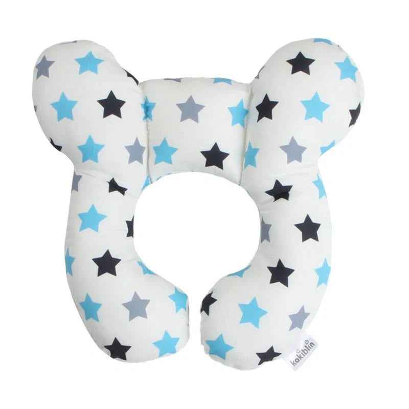 U-shaped baby head support pillow in pure cotton for car safety seats