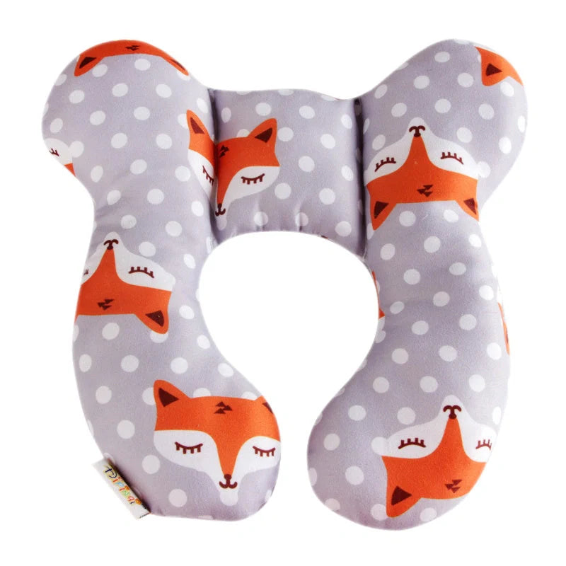 U-shaped baby head support pillow in pure cotton for car safety seats