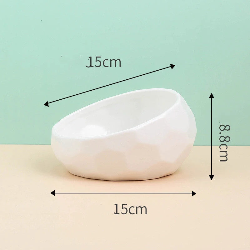 Stylish ceramic pet bowls with an angled mouth design, available in a range of classic and contemporary colours to elevate your pet's dining experience.
