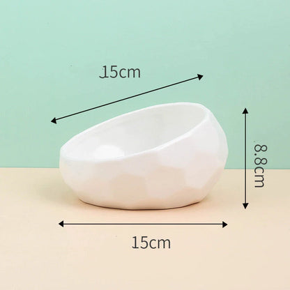 Stylish ceramic pet bowls with an angled mouth design, available in a range of classic and contemporary colours to elevate your pet's dining experience.