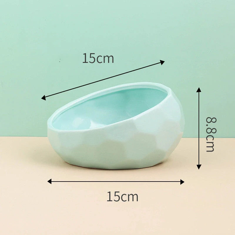 Stylish ceramic pet bowls with an angled mouth design, available in a range of classic and contemporary colours to elevate your pet's dining experience.