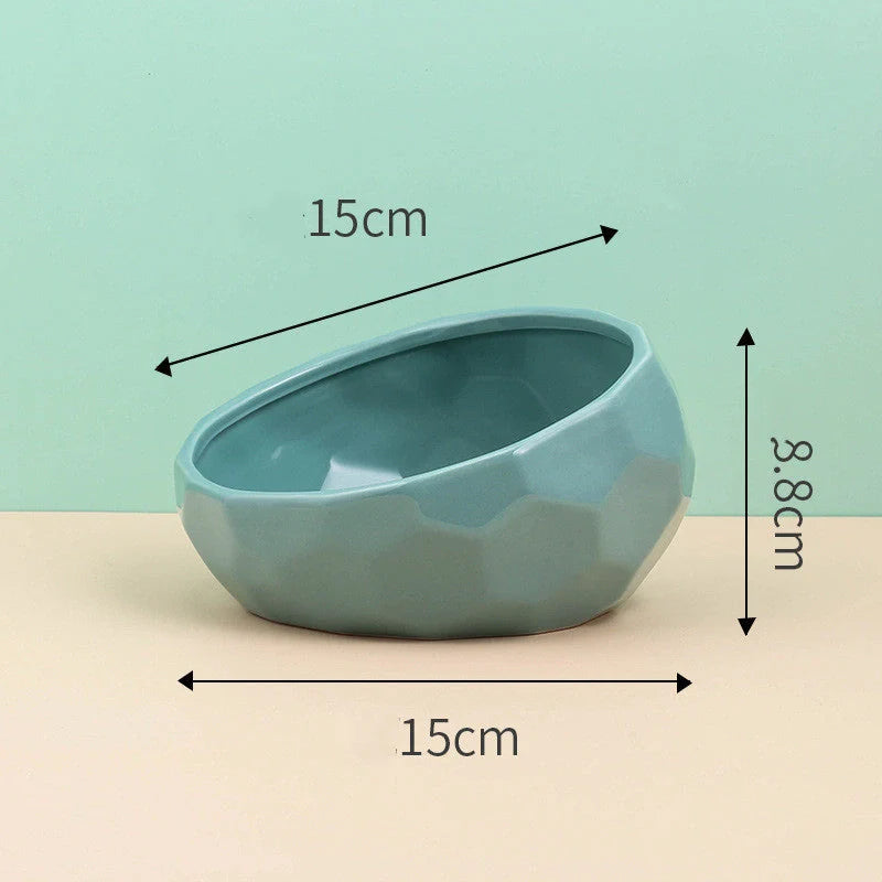 Stylish ceramic pet bowls with an angled mouth design, available in a range of classic and contemporary colours to elevate your pet's dining experience.