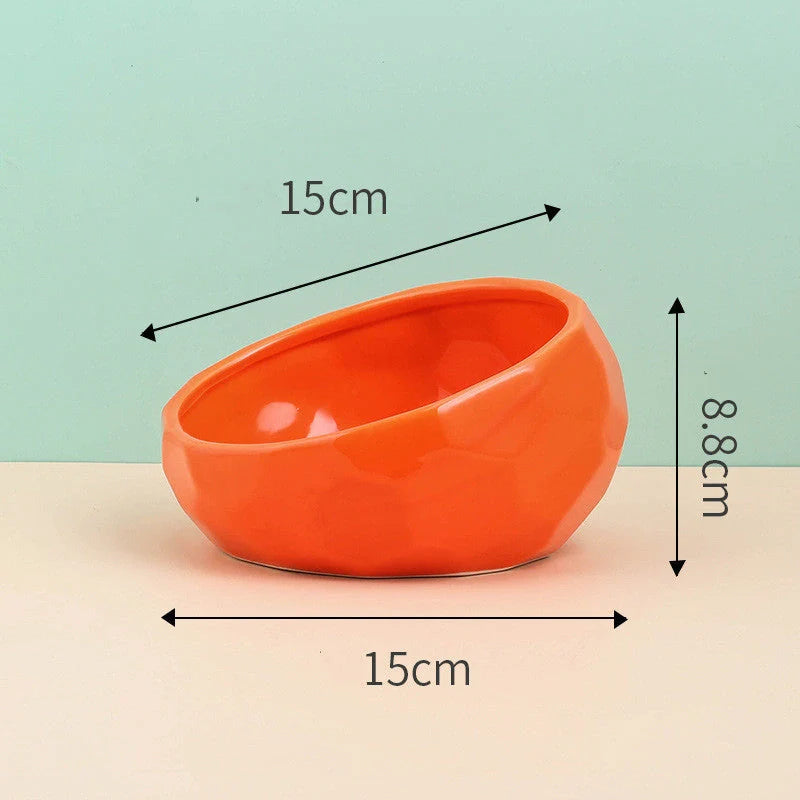 Stylish ceramic pet bowls with an angled mouth design, available in a range of classic and contemporary colours to elevate your pet's dining experience.