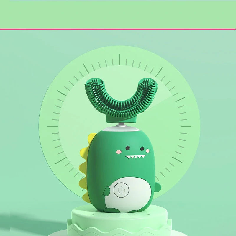 U-Shaped Children's Electric Toothbrush with cartoon design