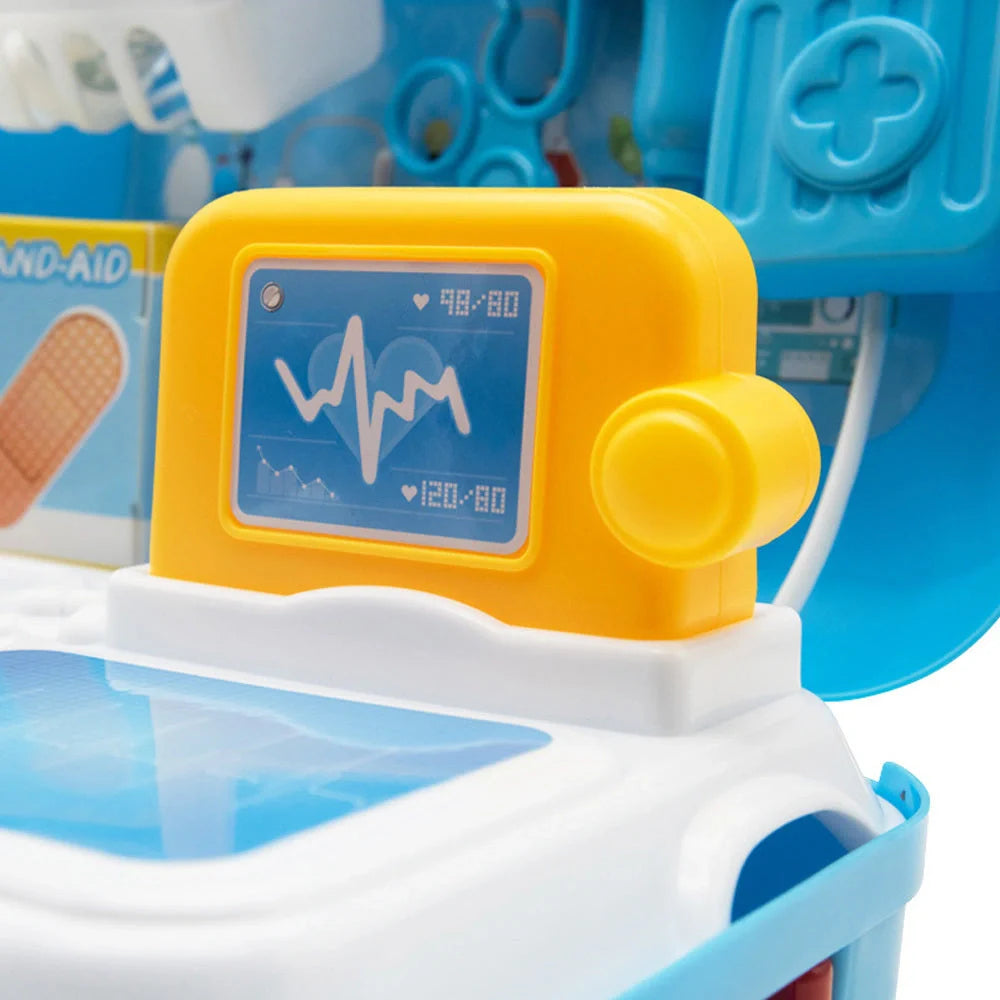 17-piece children's pretend play doctor toy set with portable backpack