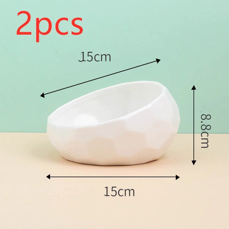 Stylish ceramic pet bowls with an angled mouth design, available in a range of classic and contemporary colours to elevate your pet's dining experience.