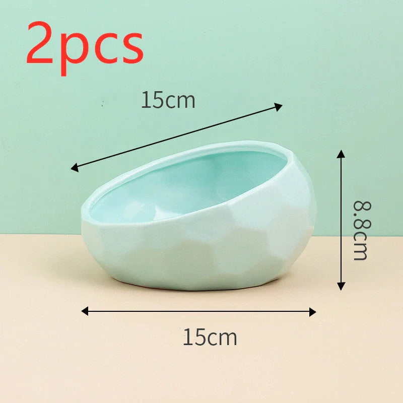 Stylish ceramic pet bowls with an angled mouth design, available in a range of classic and contemporary colours to elevate your pet's dining experience.
