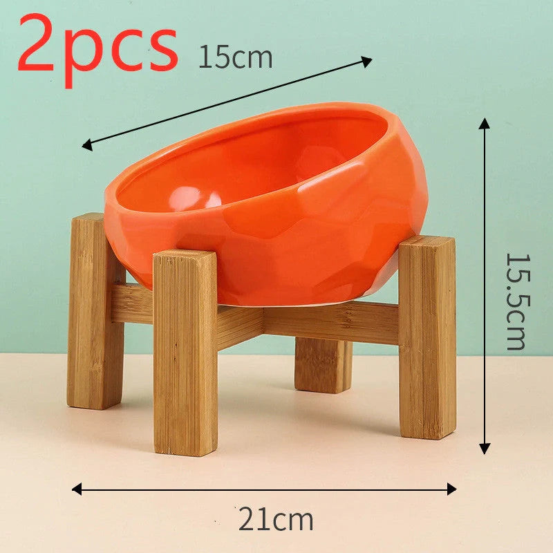Stylish ceramic pet bowls with an angled mouth design, available in a range of classic and contemporary colours to elevate your pet's dining experience.