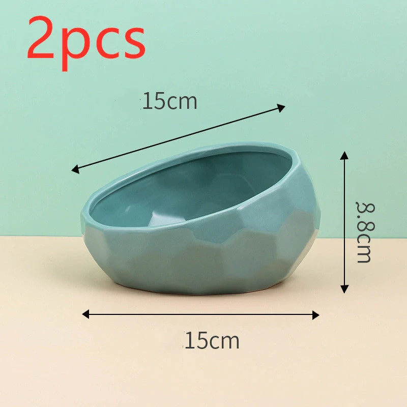Stylish ceramic pet bowls with an angled mouth design, available in a range of classic and contemporary colours to elevate your pet's dining experience.