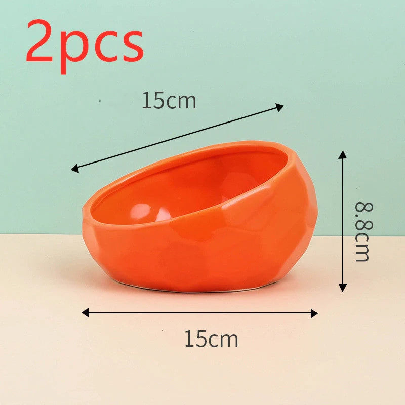 Stylish ceramic pet bowls with an angled mouth design, available in a range of classic and contemporary colours to elevate your pet's dining experience.
