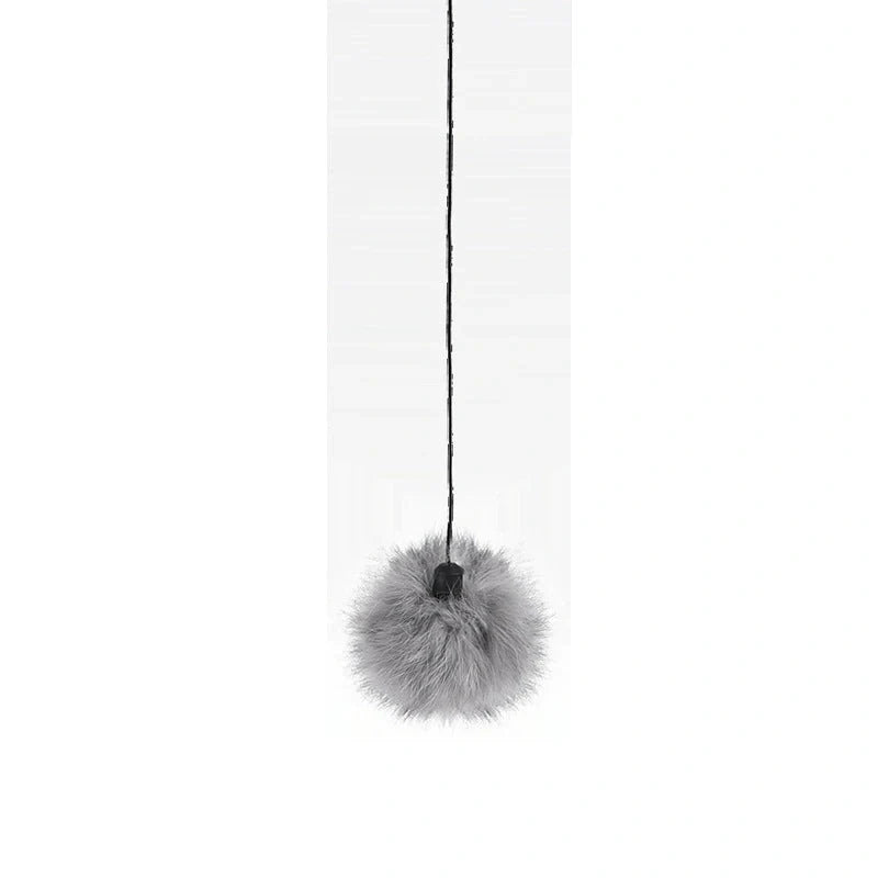 Interactive electronic motion cat toy with real fur ball, 7cm diameter, for stimulating play