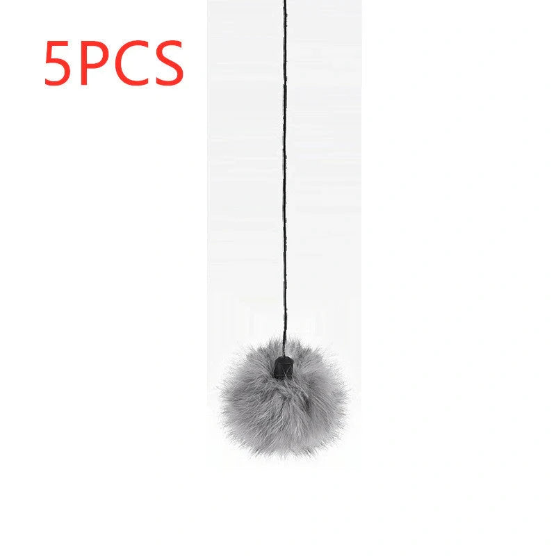 Interactive electronic motion cat toy with real fur ball, 7cm diameter, for stimulating play