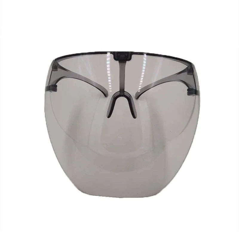 Premium multi-function face shield glasses with anti-fog coating, durable plastic frame, and crystal-clear lenses for sun protection and safety