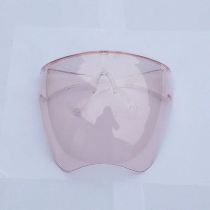 Premium multi-function face shield glasses with anti-fog coating, durable plastic frame, and crystal-clear lenses for sun protection and safety