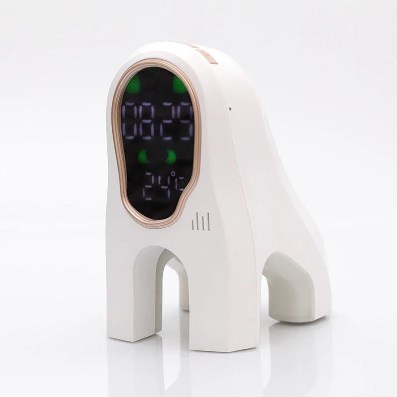 Stylish alarm clock with LED display, ambient lighting, and snooze function for a relaxing sleep environment