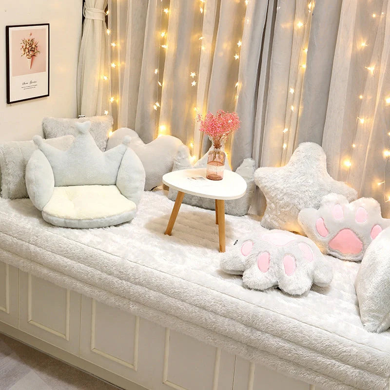 Imitation rabbit plush floor mat in modern design, available in six colours