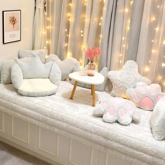Imitation rabbit plush floor mat in modern design, available in six colours