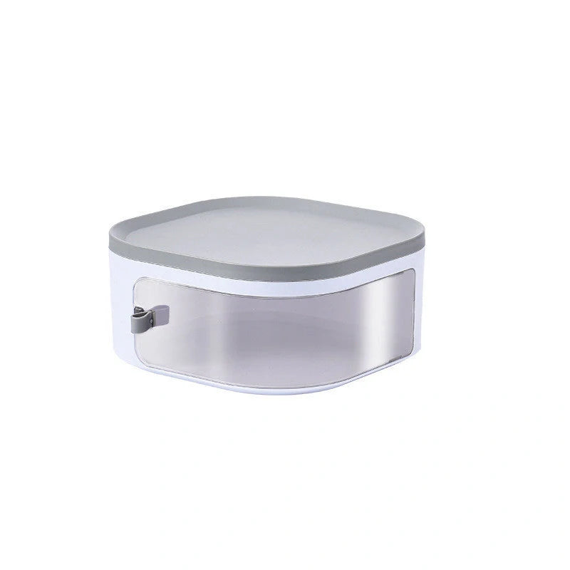 Stackable kitchen insulation vegetable cover with magnetic opening in white and blue