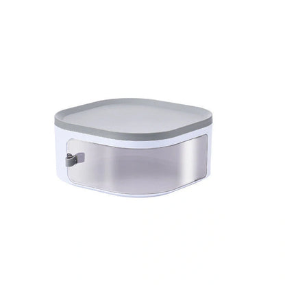 Stackable kitchen insulation vegetable cover with magnetic opening in white and blue