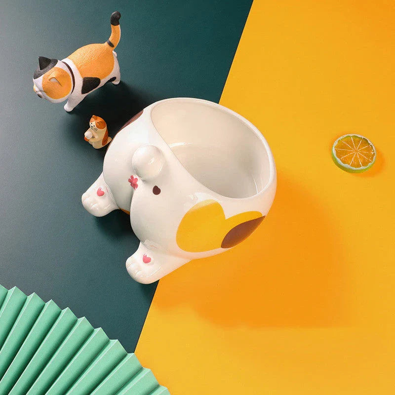 Stylish ceramic pet bowls in various charming designs for cats and dogs