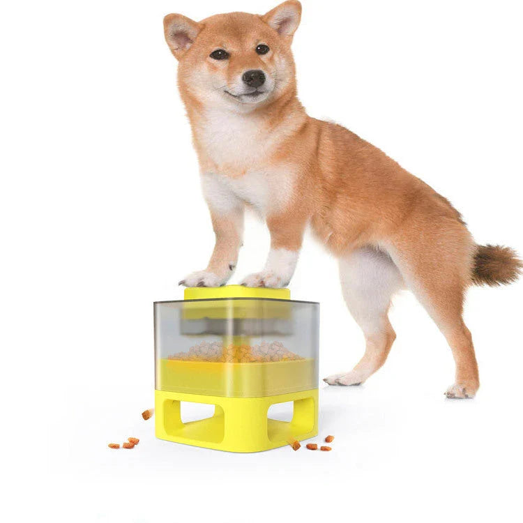 Bullet-shaped pet feeder with anti-slip base and slow feeding design for dogs and cats