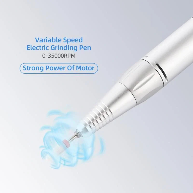 Professional portable nail drill machine in white with USB charging