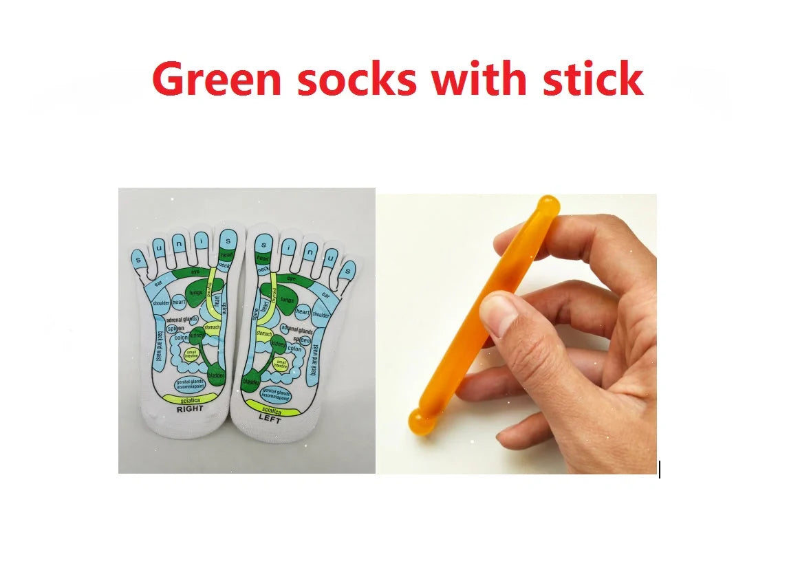 Reflexology socks with acupressure points for therapeutic foot massage