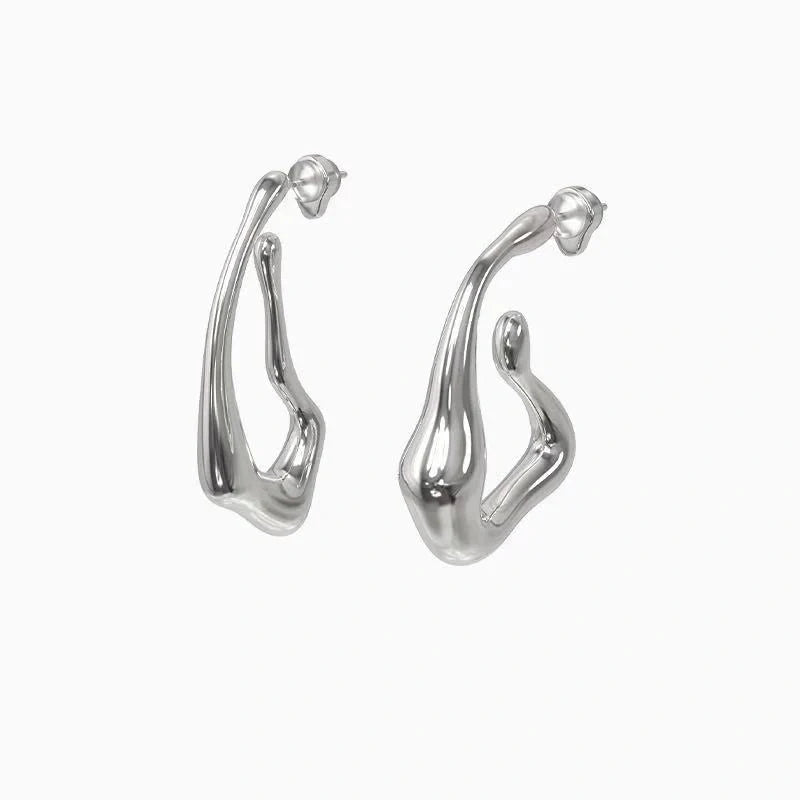 925 Silver Venom Trend Earrings for Women - Unique Liquid Design