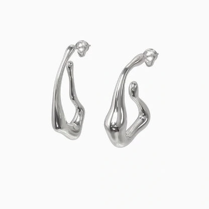 925 Silver Venom Trend Earrings for Women - Unique Liquid Design