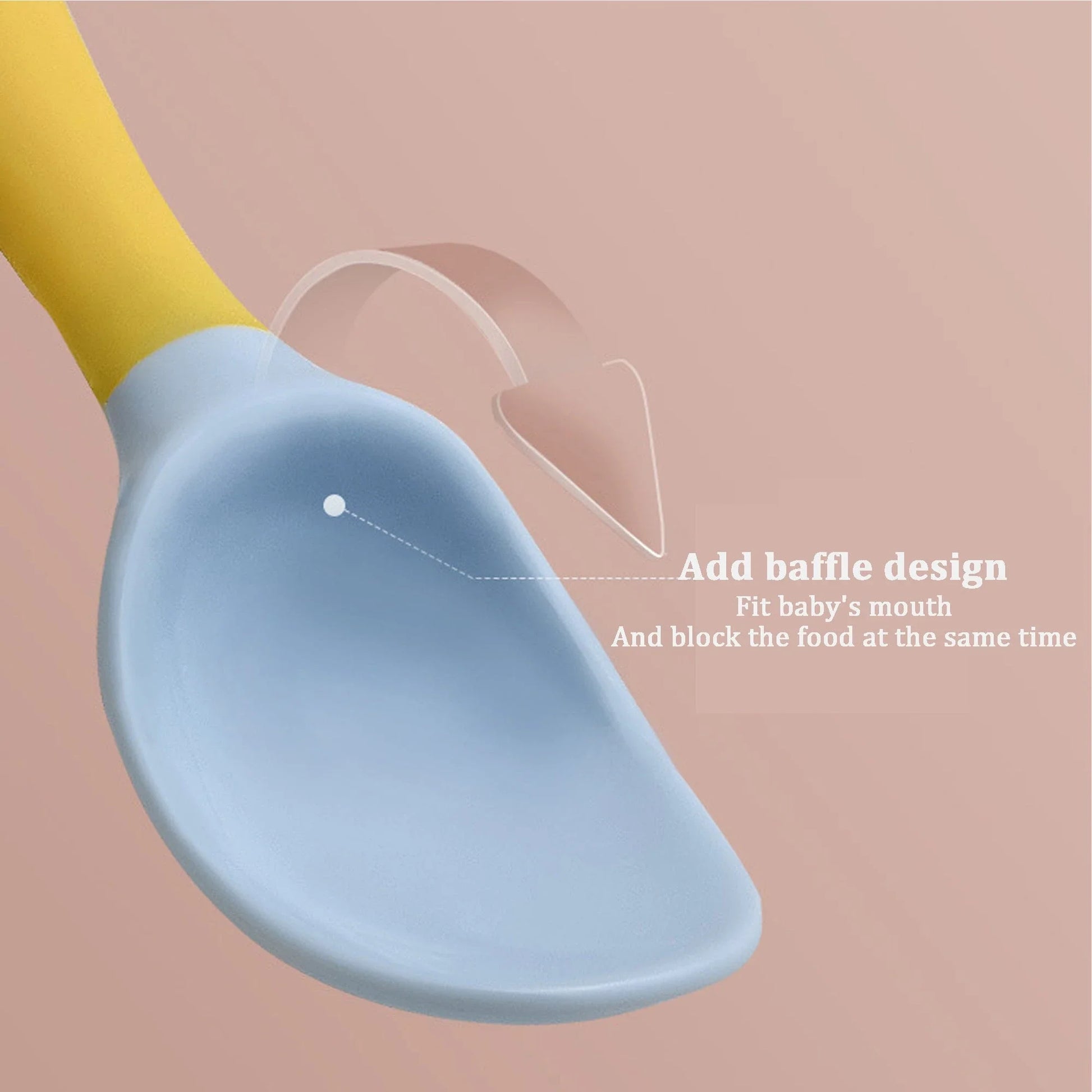 Flexible Silicone Baby Spoon and Fork Set in Green, Pink, and Yellow colours