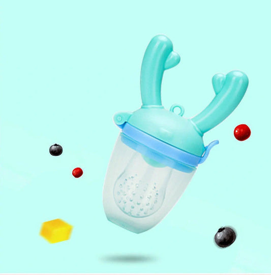 Baby Food Pacifier Clip with silica gel mesh bag for safe fruit and vegetable snacking