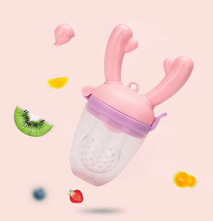 Baby Food Pacifier Clip with silica gel mesh bag for safe fruit and vegetable snacking