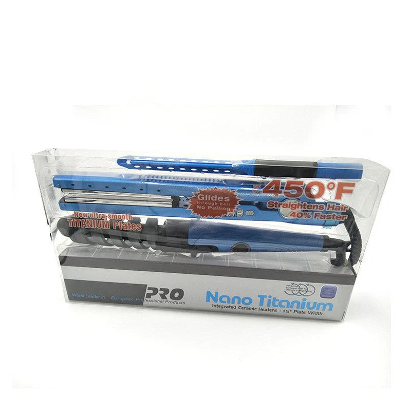 Titanium alloy spiral curler comb set for gentle hair styling with 31mm heat conductor