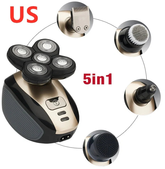 5-in-1 Electric Shaver for Men with 5 Floating Blades, Waterproof and Rechargeable