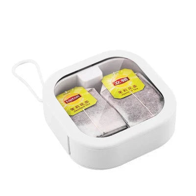 Compact tabletop storage organizer with discreet push-open design, perfect for storing jewelry, candy, cotton swabs, and more
