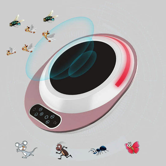 Ultrasonic mosquito repellent device with green and red color options, designed for effective indoor pest control