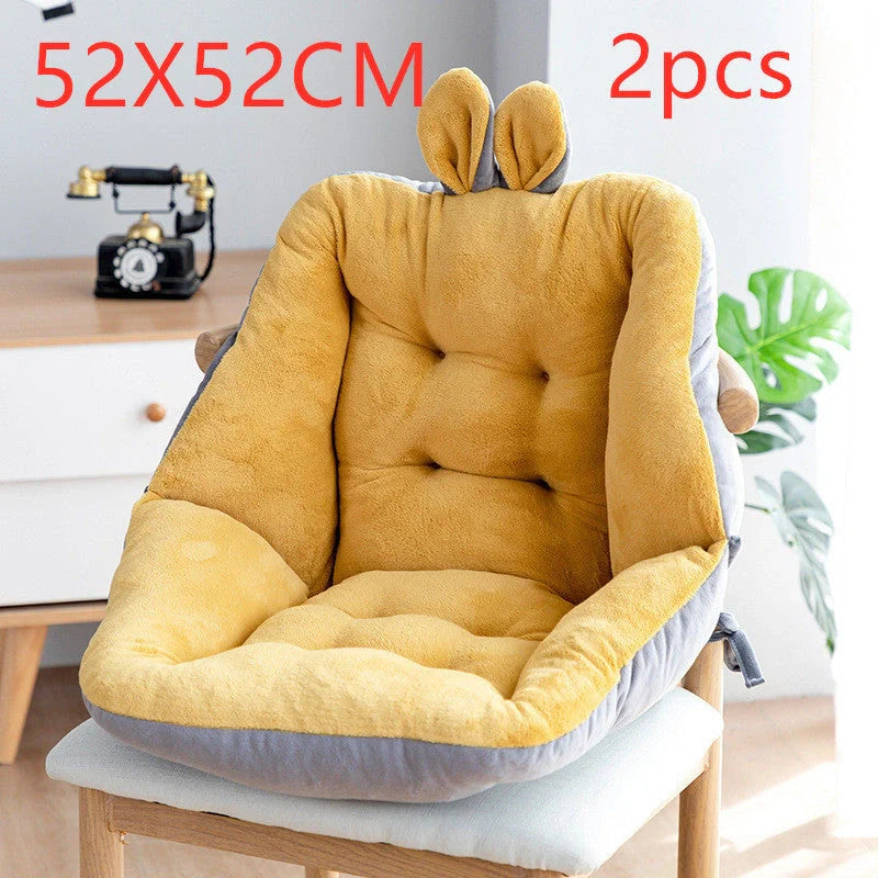 Sedentary backrest integrated chair cushion with quick rebound PP cotton filling