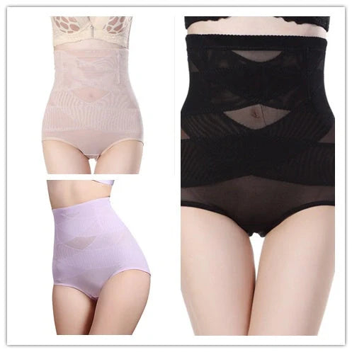 Premium high-waist postpartum shaping pants in black, beige, and multi-color options