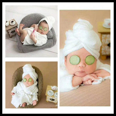 Baby bathrobe and towel set in pink and white, perfect for newborns