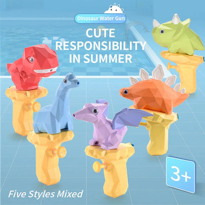 Dinosaur water guns for kids with unique moving eyes feature, perfect for summer outdoor play