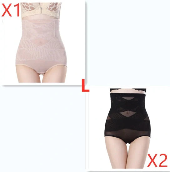 Premium high-waist postpartum shaping pants in black, beige, and multi-color options